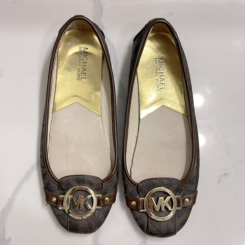 MICHAEL Michael Kors 
7 1/2 Fulton Studded Logo Moccasin